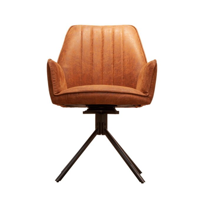 Dining room chair Sting Eco leather Hunting Cinnamon Front view