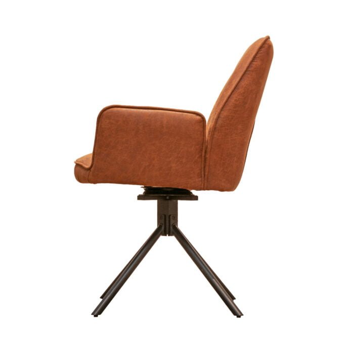 Dining room chair Sting Eco leather Hunting Cinnamon Side view