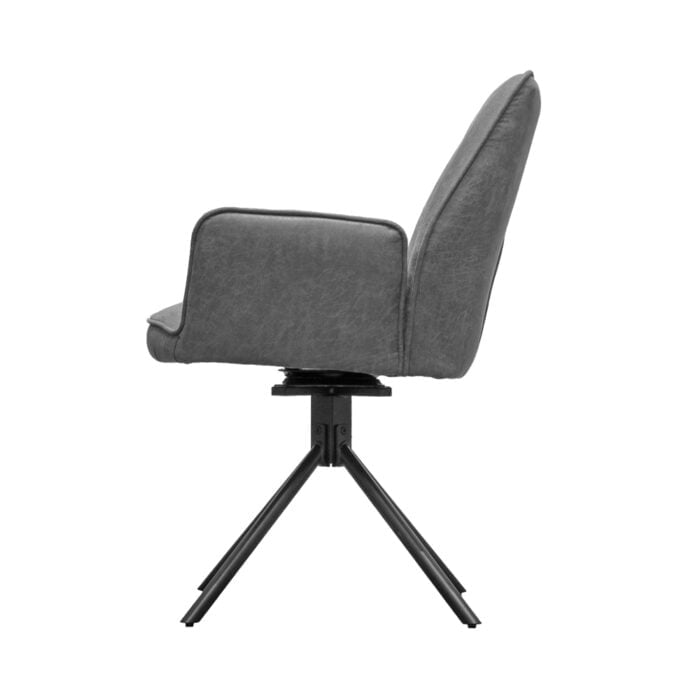 Dining room chair Sting Eco leather Hunting Graphite Side view