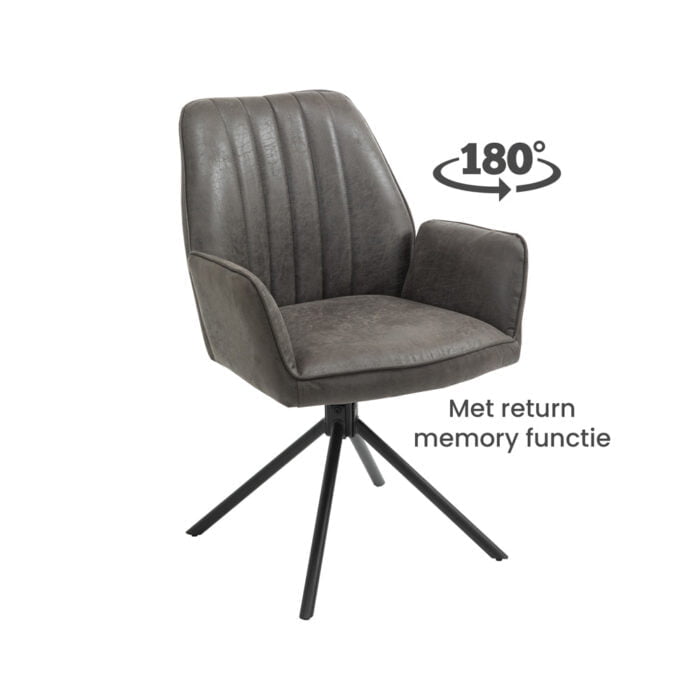 Dining room chair Sting Eco leather Jacht Graphite 180