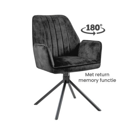 Dining room chair Sting Fabric Adore Dark Gray 68 Front view Slanted 180