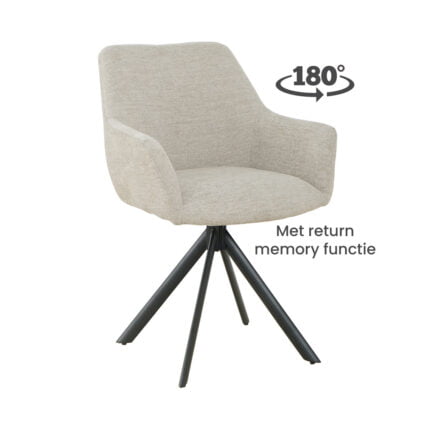 Dining room chair Isco with Fabric Angus Light gray - Front view 180