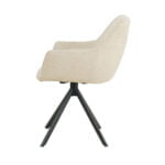 Dining room chair Isco with Fabric Angus Beige - Side view