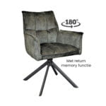 Esszimmerstuhl Dynasty Fabric Adore Hunter 156 Vorderansicht Schräg 180