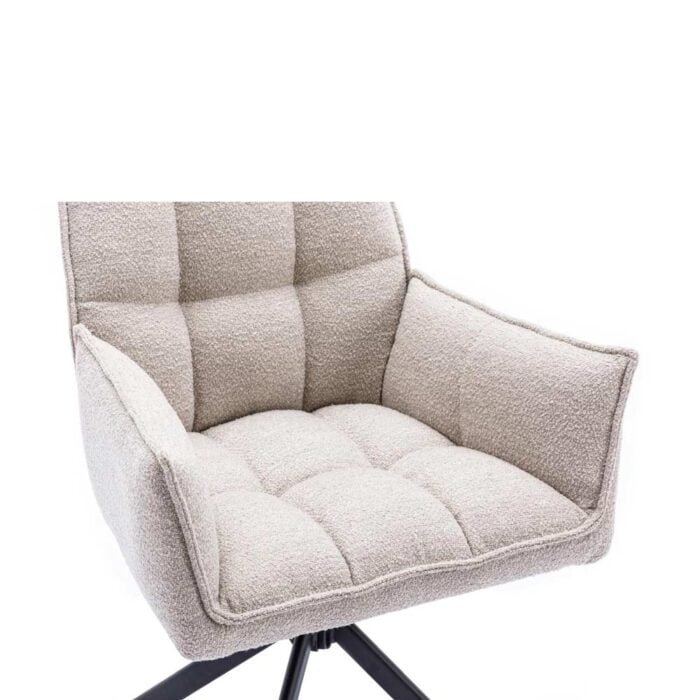 Esszimmerstuhl Prego Stoff Alpine Natural 01 mit Spinnenbeindetails