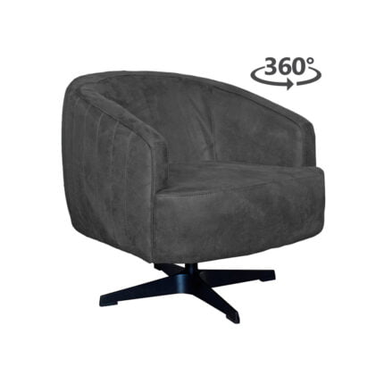 Macone Eco leather armchair Bull 67 Anthracite can be rotated 360 degrees