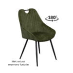 Esszimmerstuhl Gracia Fabric Adore Hunter 156 Vorderansicht Schräg 180