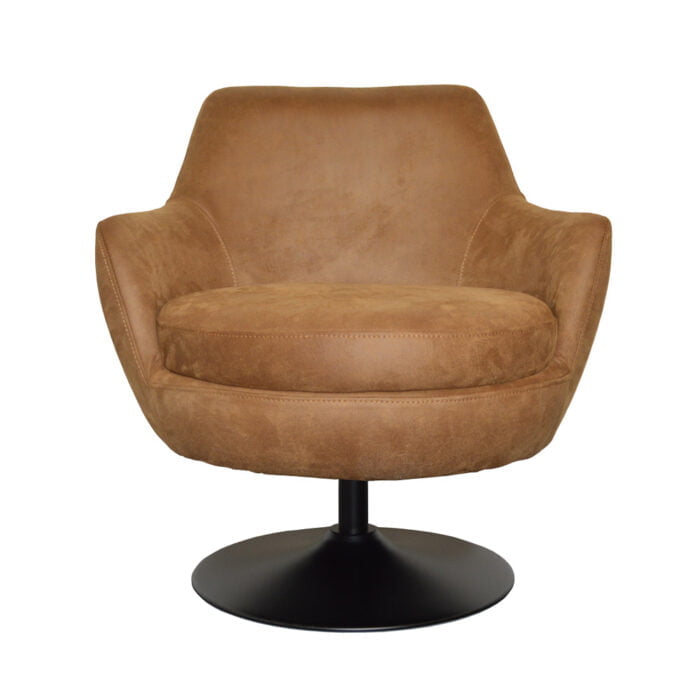 Armchair Azura Eco leather Bull 28 Cognac Front view