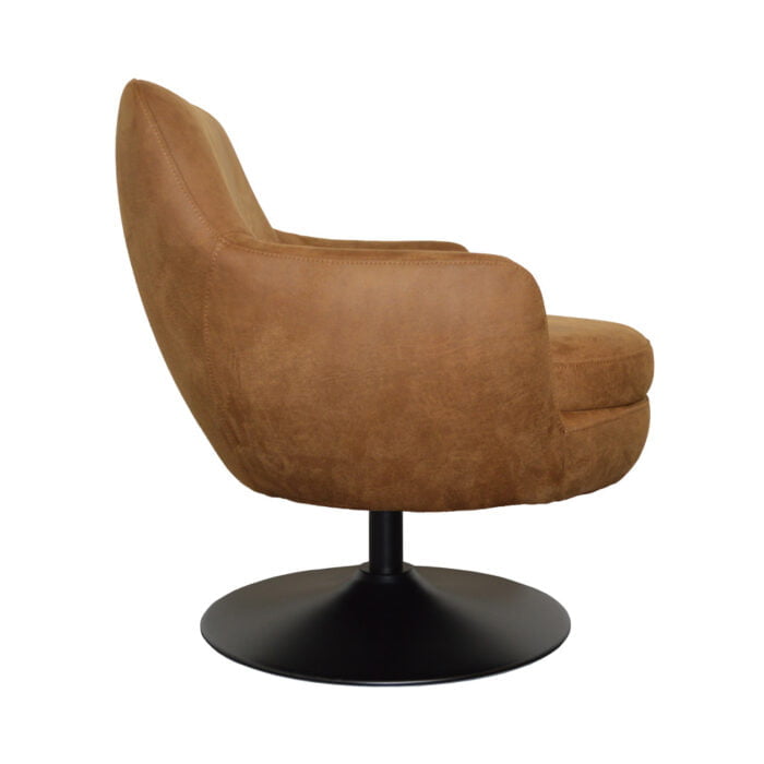 Armchair Azura Eco leather Bull 28 Cognac Side view