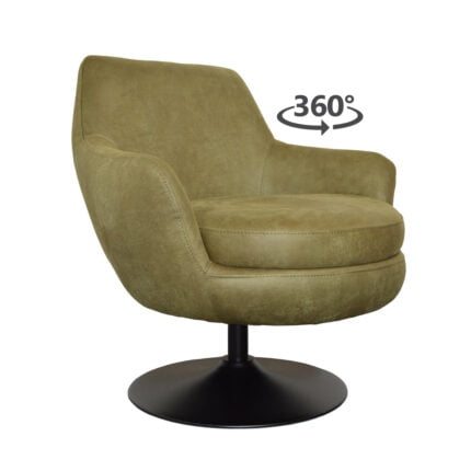 Armchair Azura Eco leather Bull 59 Moss Front view Slanted 360