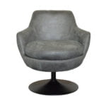 Armchair Azura Eco leather Bull 67 Anthracite Front view (2)