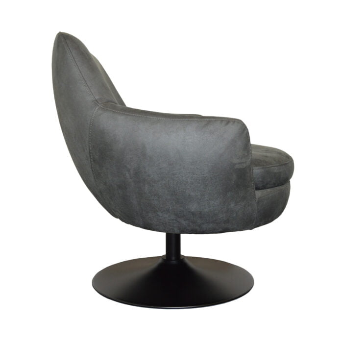 Armchair Azura Eco leather Bull 67 Anthracite Side view