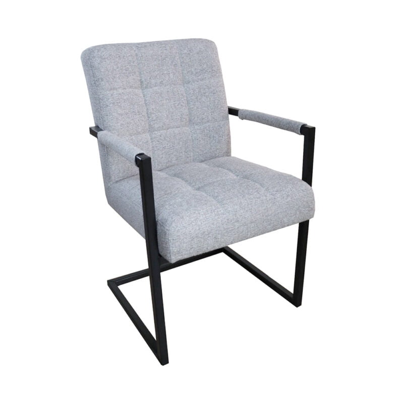 Dining room chair Acerio with fabric Oasis Ashgrey 40 Front view Slanted