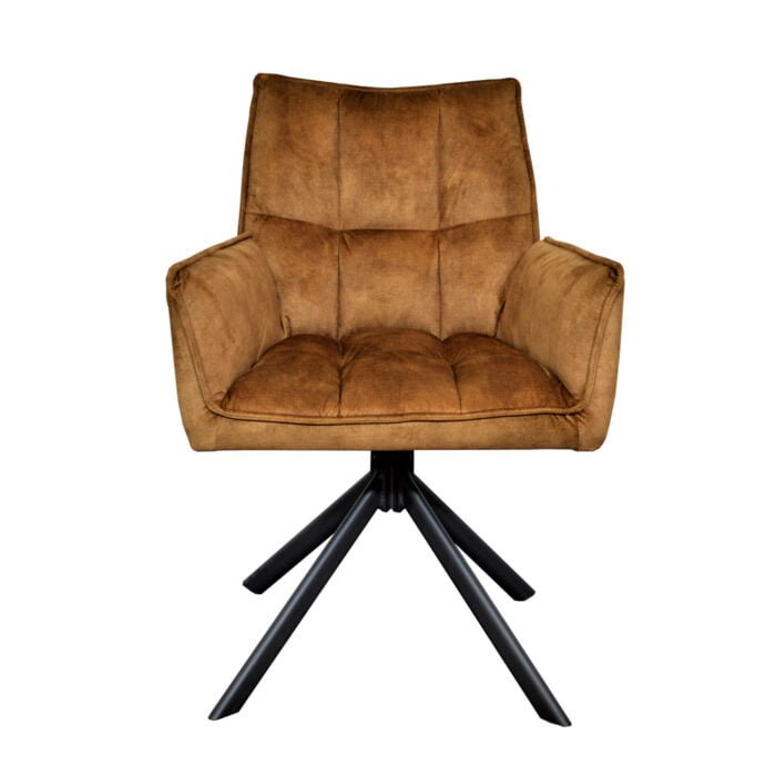 Dining room chair Dinand Fabric Adore Gold 132 Front view