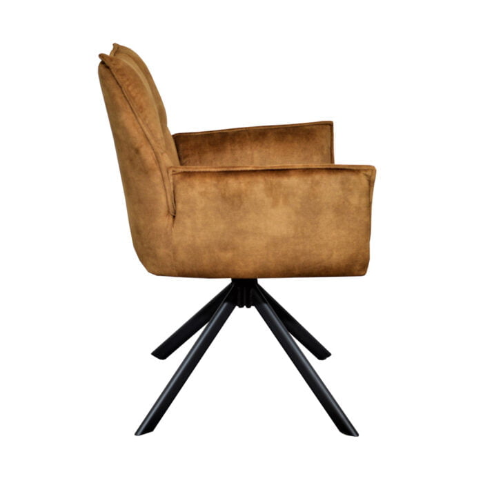 Dining room chair Dinand Fabric Adore Gold 132 Side view