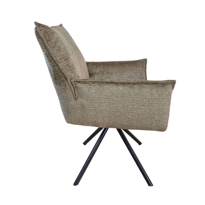 Dining room chair Dynast with spider chair leg Fabric Fusion Brandy 127 Side view