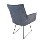 Dining room chair Dynasty with sled chair legs Fabric Fusion Anthracite 67 Back view Slanted