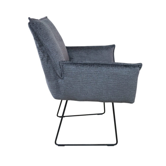 Dining room chair Dynasty with sled chair legs Fabric Fusion Anthracite 67 Side view