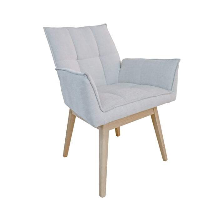 Dining room chair Dynasty with wooden chair legs Front view Angled (3)