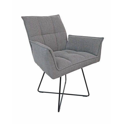 Dining room chair Dynasty with cross leg Fabric Oasis Ash gray 40
