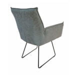 Dining room chair Dynasty with sled legs - Fabric Home Thyme 206 - Rear view slanted