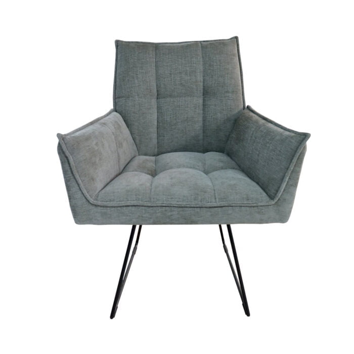 Dining room chair Dynasty with sled legs - Fabric Home Thyme 206 - Front view