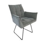 Dining room chair Dynasty with sled legs - Fabric Home Thyme 206 - Front view oblique