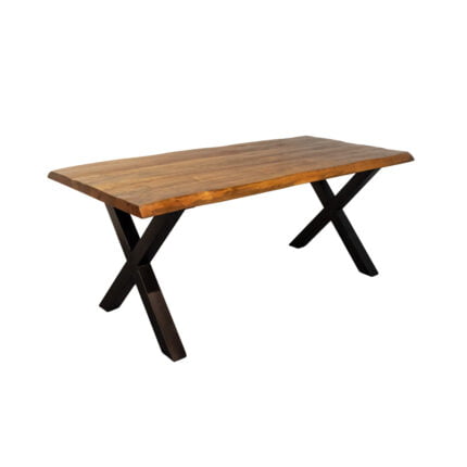 Tree trunk table Mango Solid Blank with X-legs