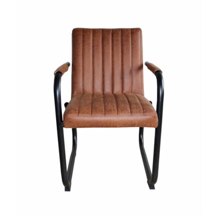 Dining chair Paul - Eco-leather Yacht Cognac 28 - Front view