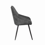 Esszimmerstuhl Gracia - Stoff Adore Dark Grey 68 mit 180ø Drehbein - Seitenansicht