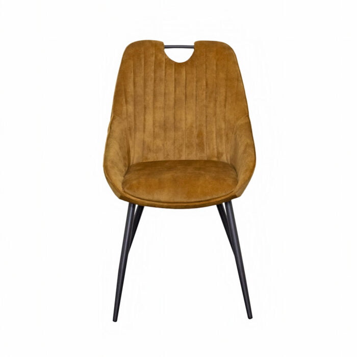 Esszimmerstuhl Gracia - Stoff Adore Gold 132 mit 180° drehbarem Bein - Vorderansicht