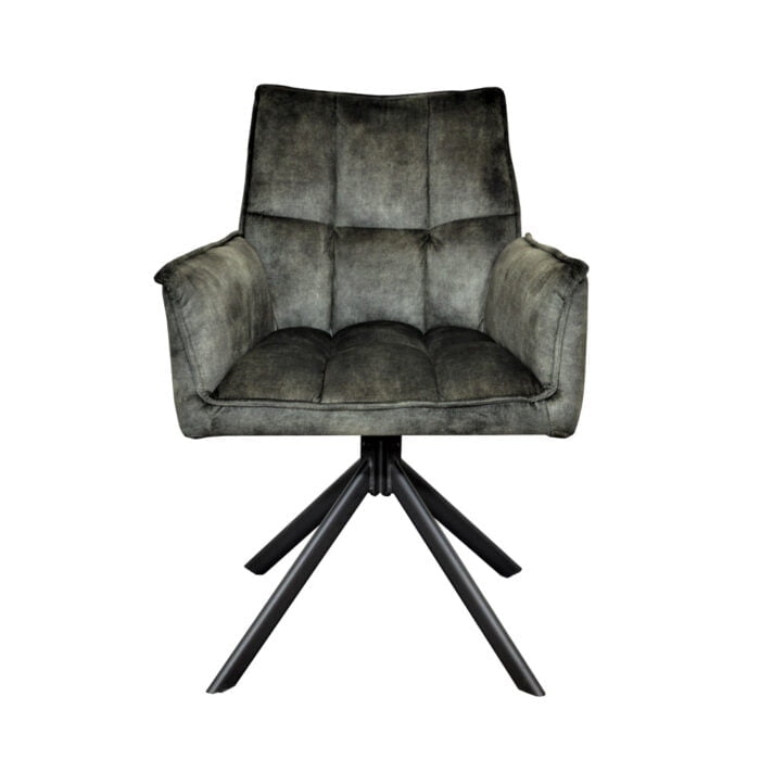 Dining room chair Dynasty - Fabric Adore Hunter 156 - Front view