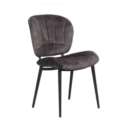 Dining room chair Kyra - Fabric Adore Dark Gray 68 - Front view oblique