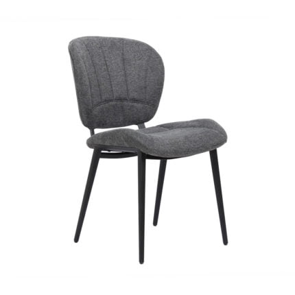 Dining chair Kyra - Fabric Belfast Anthracite - Front view oblique