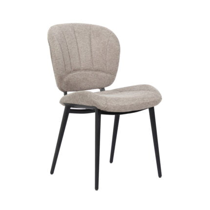 Dining chair Kyra - Fabric Belfast Liver - Front view slanted