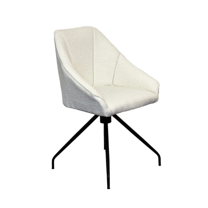 Esszimmerstuhl Liza Fabric Alpine Ivory mit 180° drehbarem Stuhlbein mit Return-Memory-Funktion