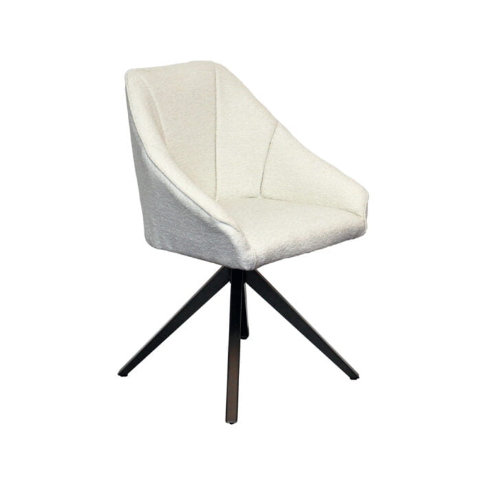 Esszimmerstuhl Liza Fabric Alpine Ivory mit Stuhlbein Spin