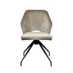 Esszimmerstuhl Lizet - Fabric Loft Beige mit 180° drehbarem Bein - Vorderansicht