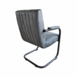 Eetkamerstoel Ringo - Eco-leer Yacht Graphite 66 - Achteraanzicht schuin