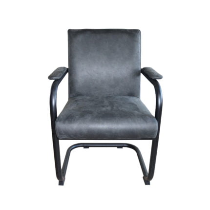 Dining chair Ringo - Eco-leather Yacht Graphite 66 - Front view
