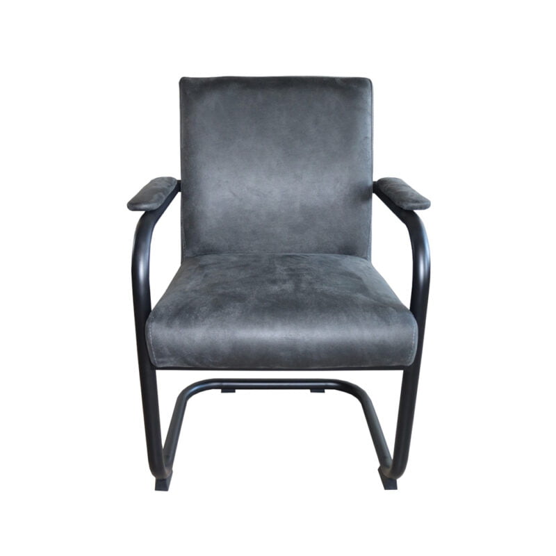 Dining chair Ringo - Eco-leather Yacht Graphite 66 - Front view