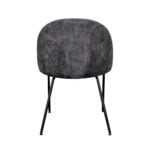 Dining room chair Luna - Fabric Adore Dark Gray 68 with fixed leg - Rear view