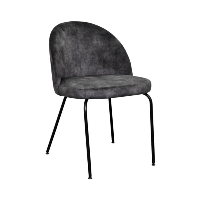 Dining room chair Luna - Fabric Adore Dark Gray 68 with fixed leg - Front view oblique