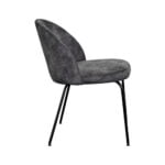 Dining room chair Luna - Fabric Adore Dark Gray 68 with fixed leg - Side view