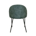Dining chair Luna - Fabric Adore Hunter 156 with fixed leg - Rear view