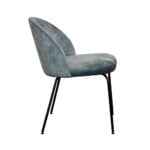 Dining chair Luna - Fabric Adore Niagara 158 with fixed leg - Side view