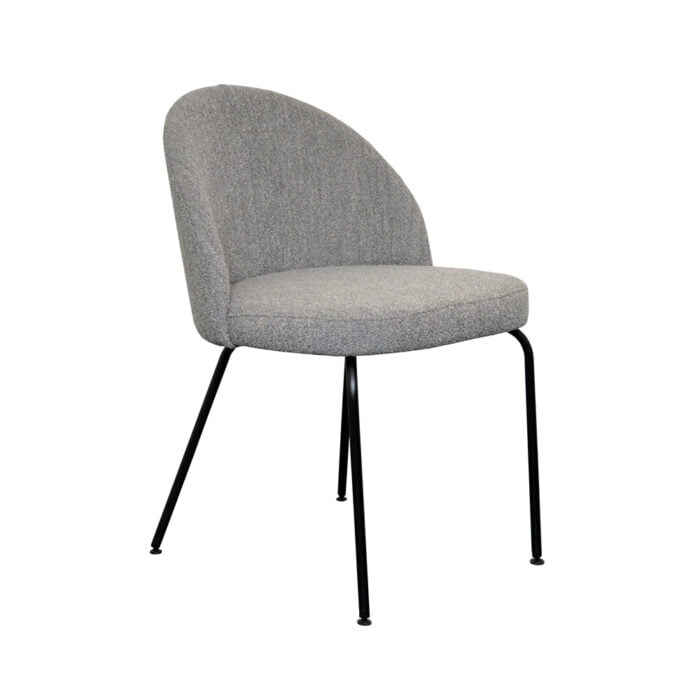Dining room chair Luna - Fabric Alpine Steel 149 - Front view Slanted