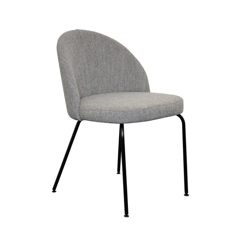 Dining room chair Luna - Fabric Alpine Natural 01 with fixed leg - Front view oblique