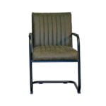 Dining room chair Rico Rond Eco leather green Front view
