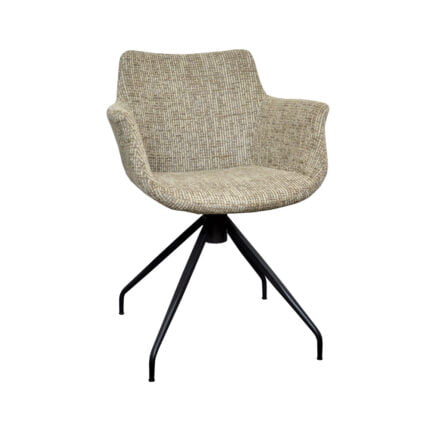 Dining room chair Roos - Fabric Coco Liver 10 with 180 ° rotatable leg - Front view Angled